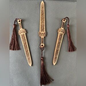 Set of 3 Wooden Sword Bookmarks